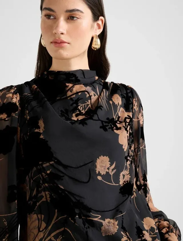 Sh13587-Black Women's Blouse – صورة 4