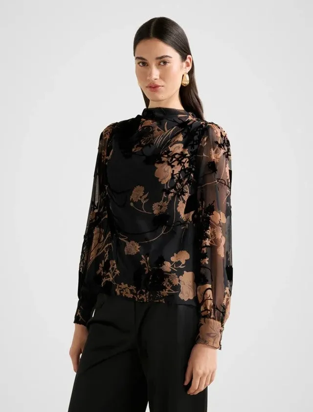 Sh13587-Black Women's Blouse – صورة 5