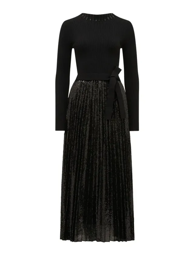 Lina Sequin Pleat Knit Dress – صورة 8
