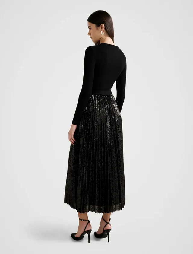 Lina Sequin Pleat Knit Dress – صورة 3