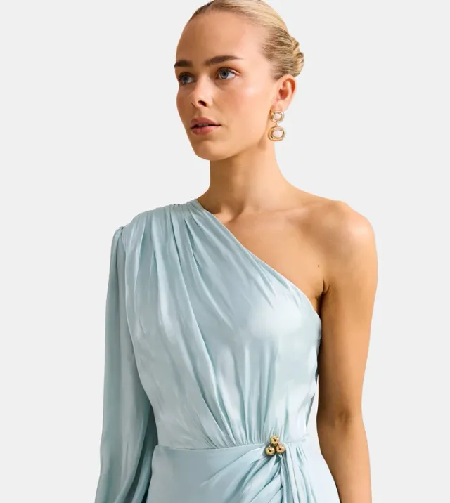 NEVE One Shoulder Draped Evening Dress – صورة 4