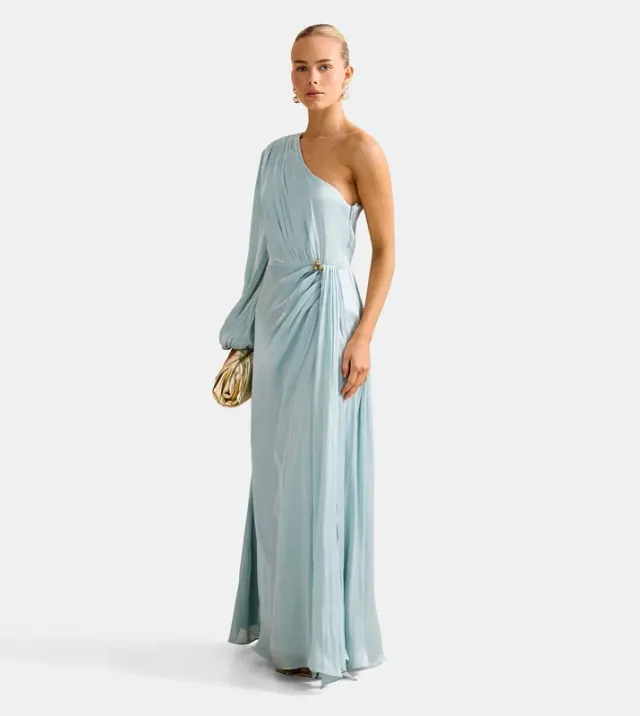 NEVE One Shoulder Draped Evening Dress – صورة 5