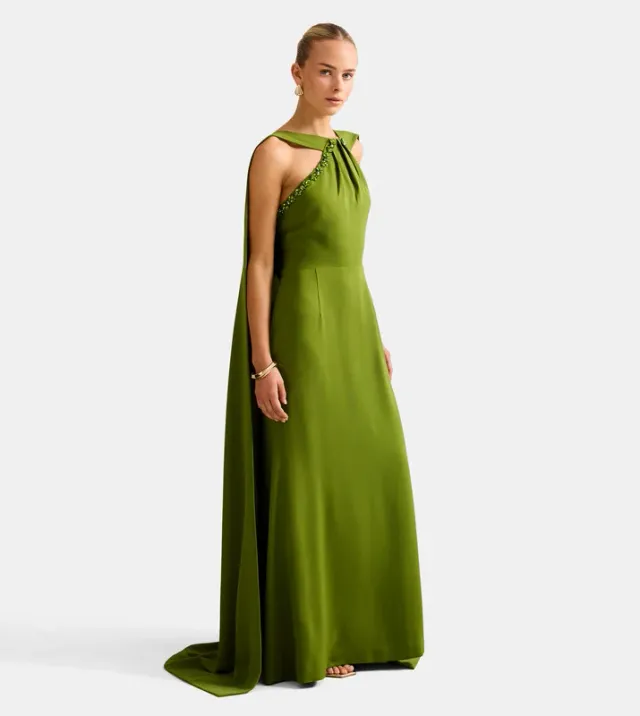 ABIGAIL Embellished Cape Detail Evening Dress – صورة 5