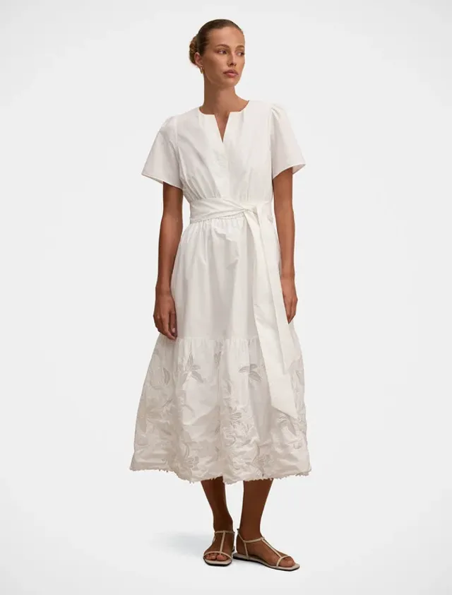 Matilda Embroidered Tie Midi Dress – صورة 4