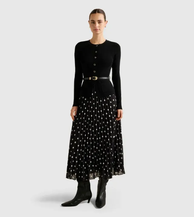 DAPHNE Waistcoat Knit Midi Dress
