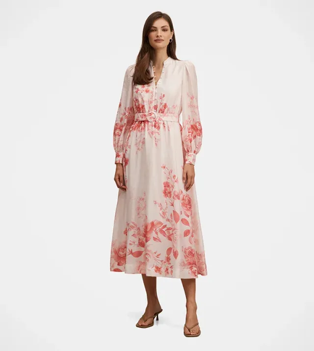 Rosalyn Belted Midi Dress
