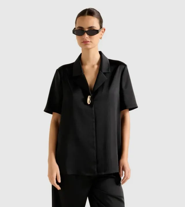 Sh13308-Black Women's Shirt
