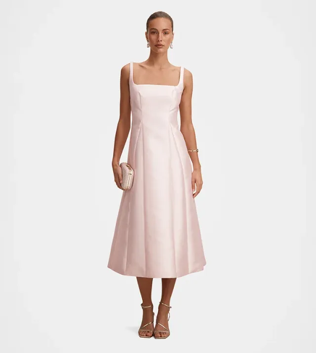 Kayla Structured Satin Midi