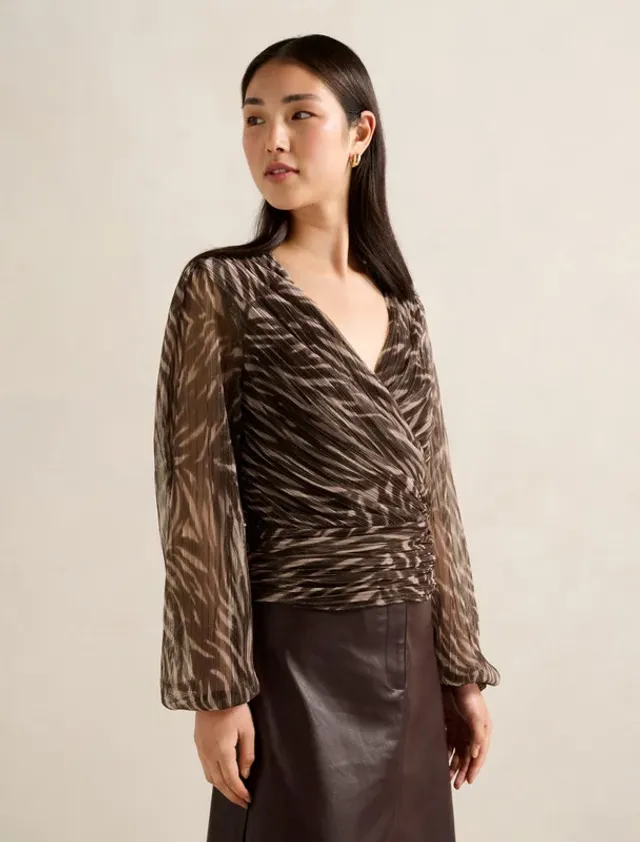 Odette Plisse Wrap Top – image 2
