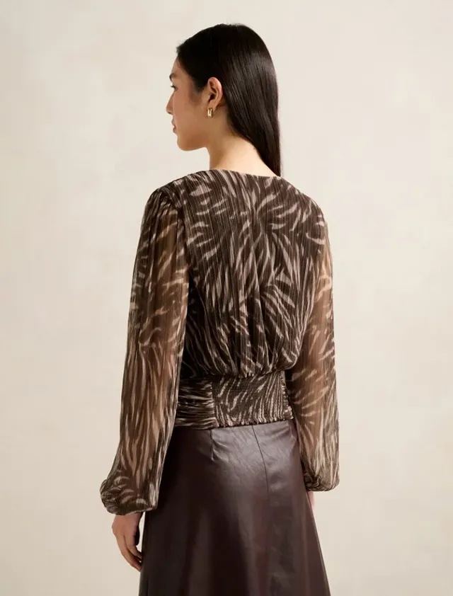 Odette Plisse Wrap Top – image 3
