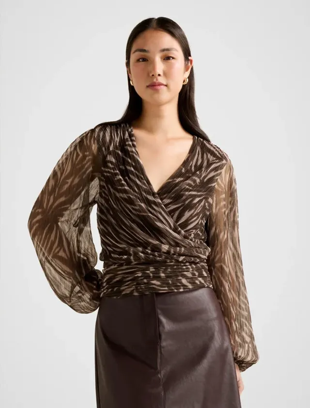 Odette Plisse Wrap Top