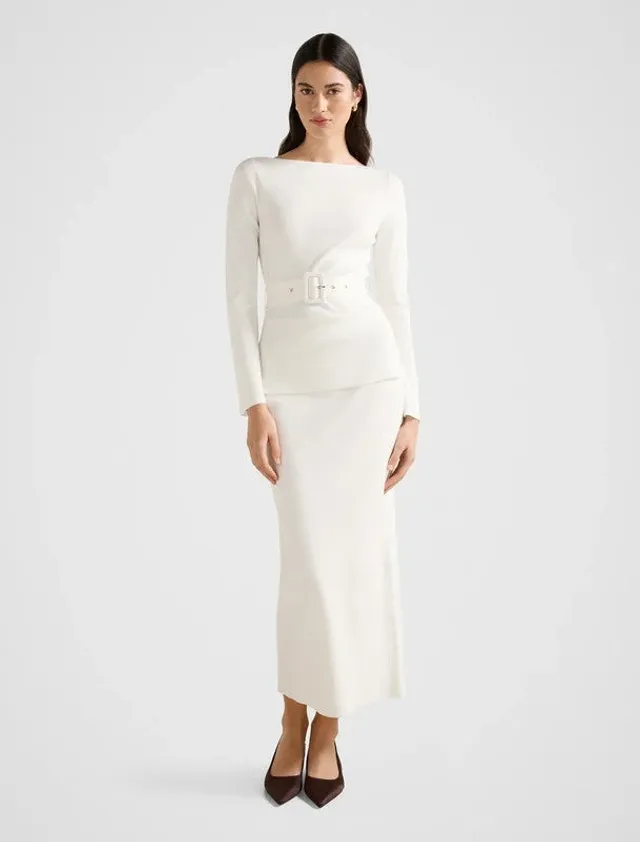 ARABELLA Ribbed Belted Long Sleeves Knit Top – صورة 2