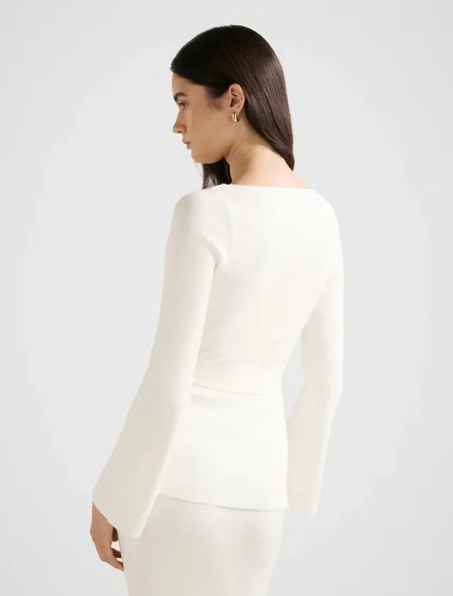 ARABELLA Ribbed Belted Long Sleeves Knit Top – صورة 3