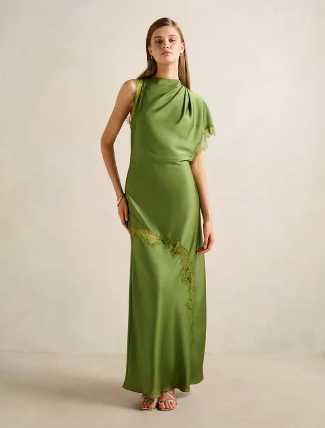 Kody Satin Lace Asym Dress