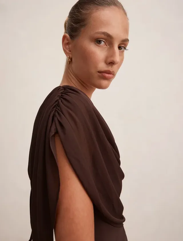 Olivia Draped Mesh Cape Top – image 5