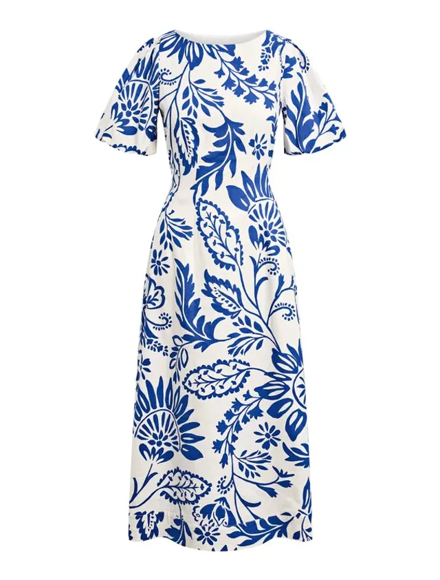 Stephanie Puff Sleeve Midi Dress – صورة 6
