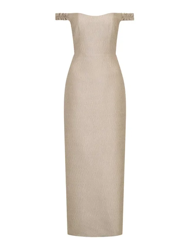 Mindy Bardot Ruffle Midi