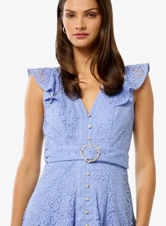 Sinead Belted Lace Detailed Mini Dress – image 4