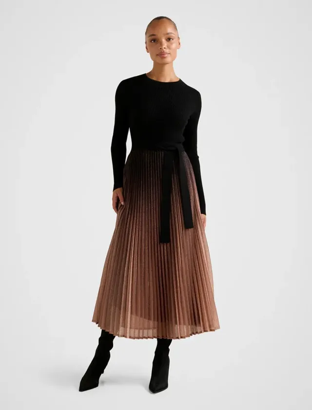 CELINA Ombre Metallic Midi Dress