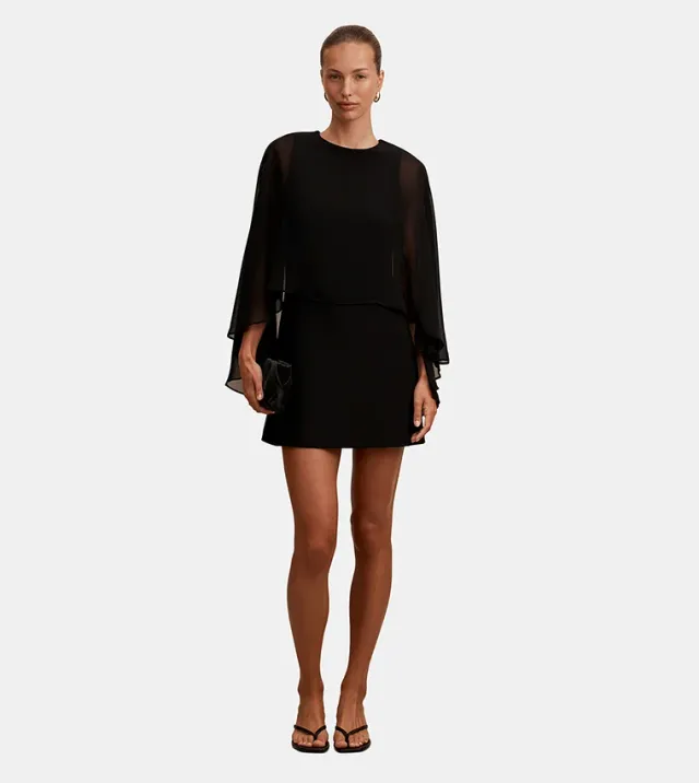 Irena Sheer Cape Mini Dress – صورة 4