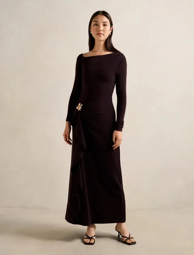 Maya Long Sleeve Ruffle Maxi