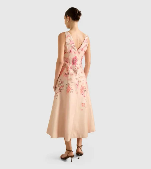 AUBREY Printed Sleeveless Midi Dress – صورة 2