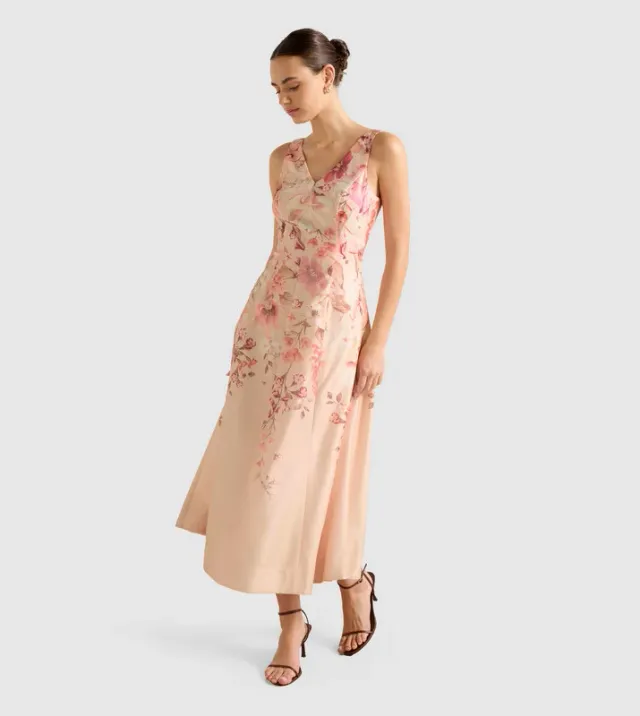 AUBREY Printed Sleeveless Midi Dress – صورة 4