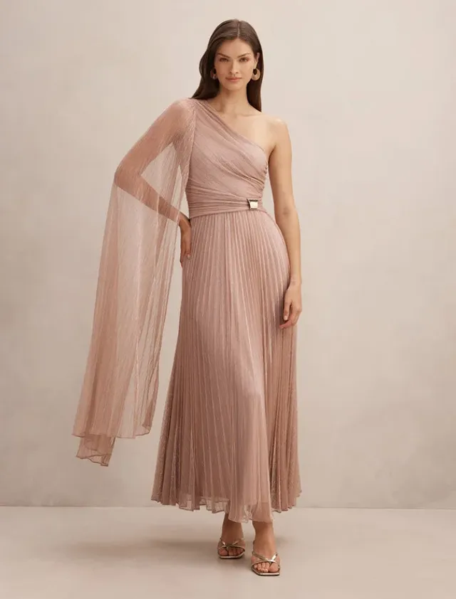 Samara One Shoulder Plisse Maxi