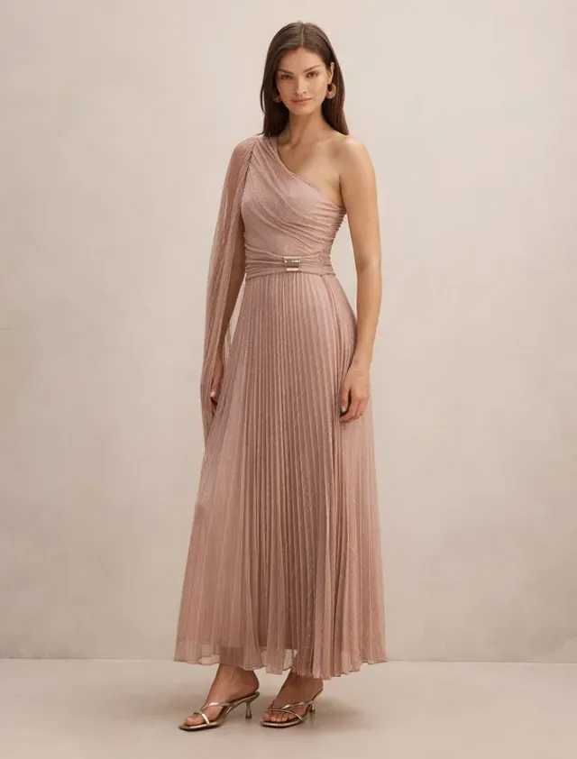 Samara One Shoulder Plisse Maxi – صورة 5