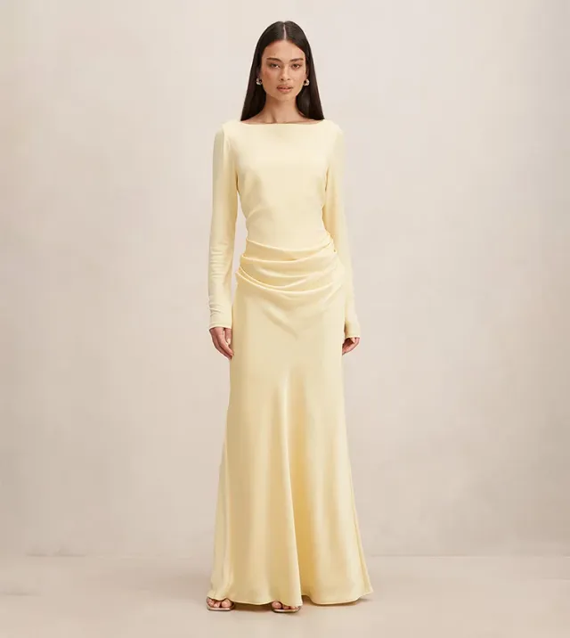 Briella Boat Neck Drape Maxi