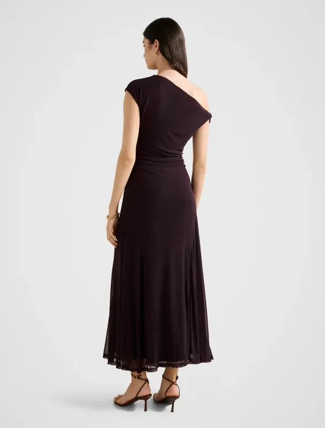 VIOLET Ruched Asymmetric Neck Maxi Dress – صورة 2