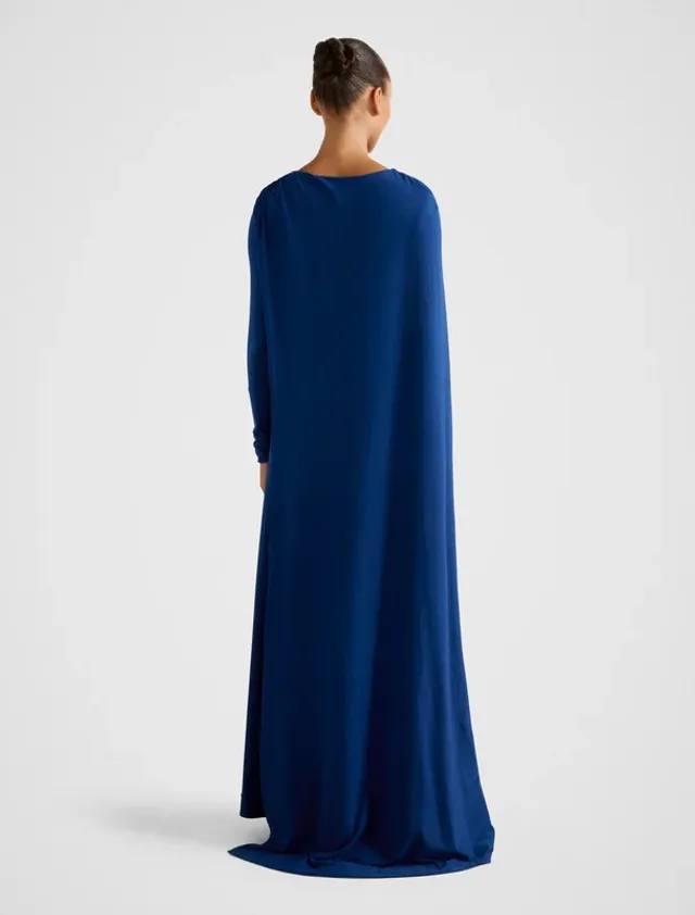 MARIA Jersey Draped Cape Maxi Party Dress – صورة 2