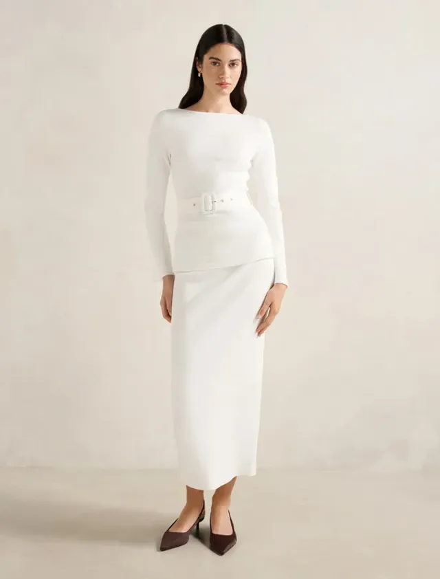 Arabella Knit Midi Skirt – صورة 7