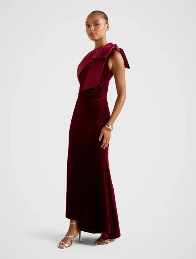 DELTA Velvet Bow Maxi Dress – image 4