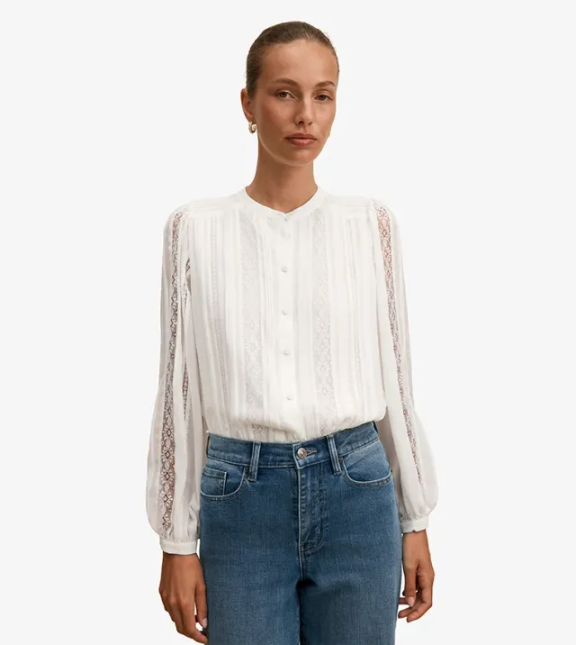 Alexis Lace Trim Blouse