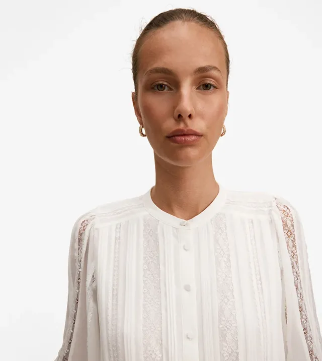 Alexis Lace Trim Blouse – صورة 3