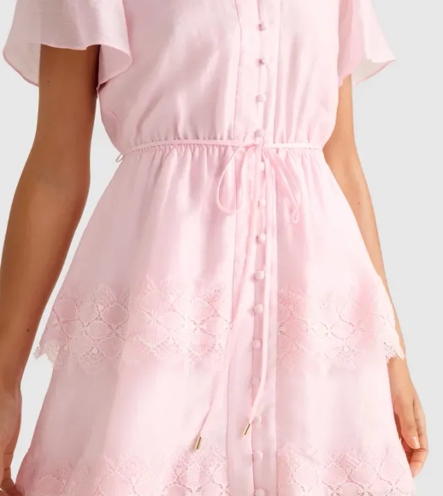 EMMY Lace Trim Mini Dress – صورة 3