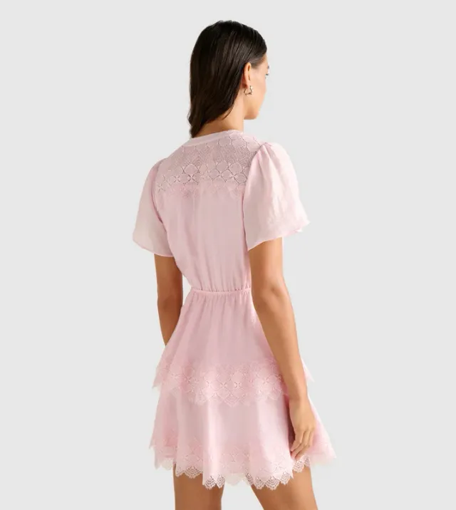 EMMY Lace Trim Mini Dress – صورة 2