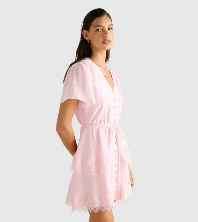 EMMY Lace Trim Mini Dress – صورة 4