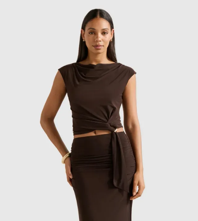Jazelle Hardware Drape Detail Top