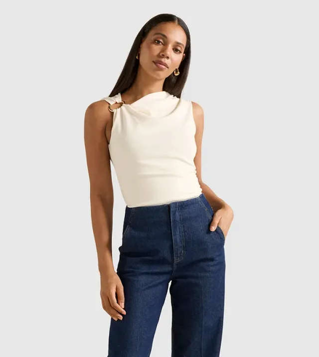Becca Hardware Detail Draped Top