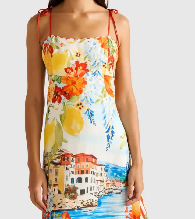 SICILIA Printed Strappy Midi Dress – صورة 4