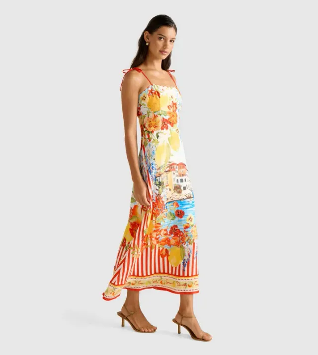 SICILIA Printed Strappy Midi Dress – صورة 5