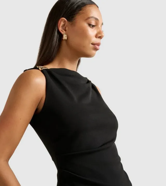 CLEO Metal Accent Cowl Neck Top – صورة 4