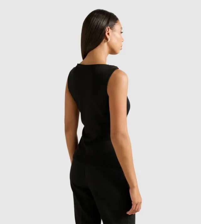 CLEO Metal Accent Cowl Neck Top – صورة 3
