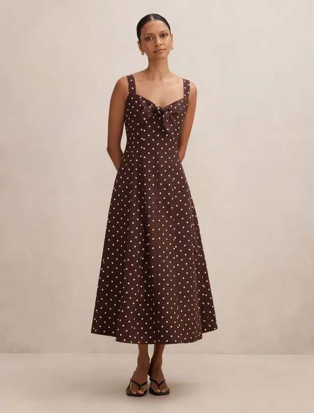 Kara Petite Tie Front Linen Midi
