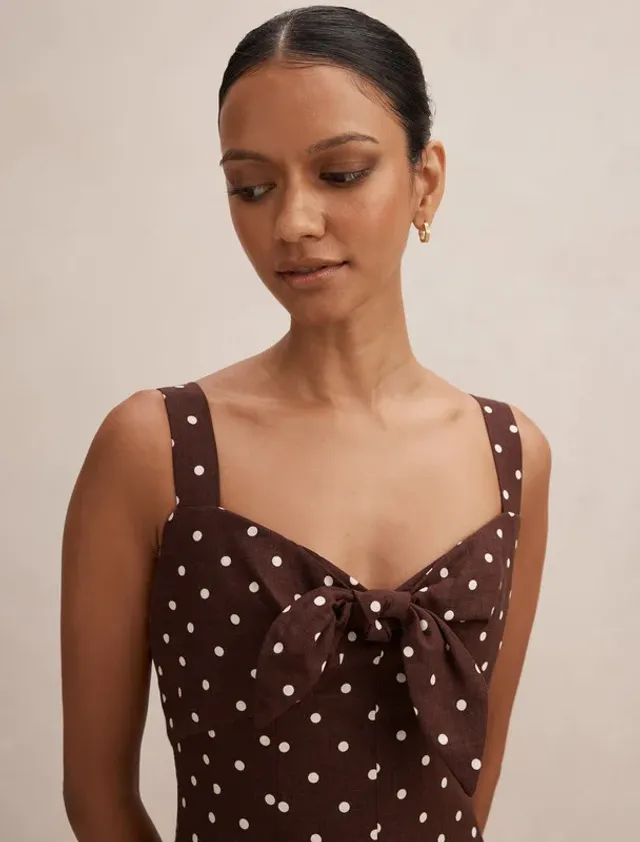 Kara Petite Tie Front Linen Midi – image 4