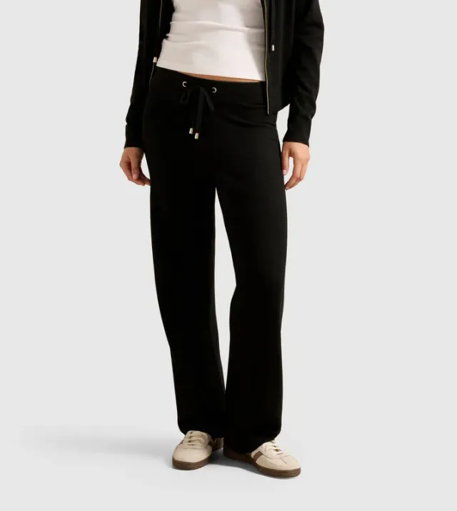 HAZEL Knitted Drawstring Waist Wide Leg Pants – صورة 2
