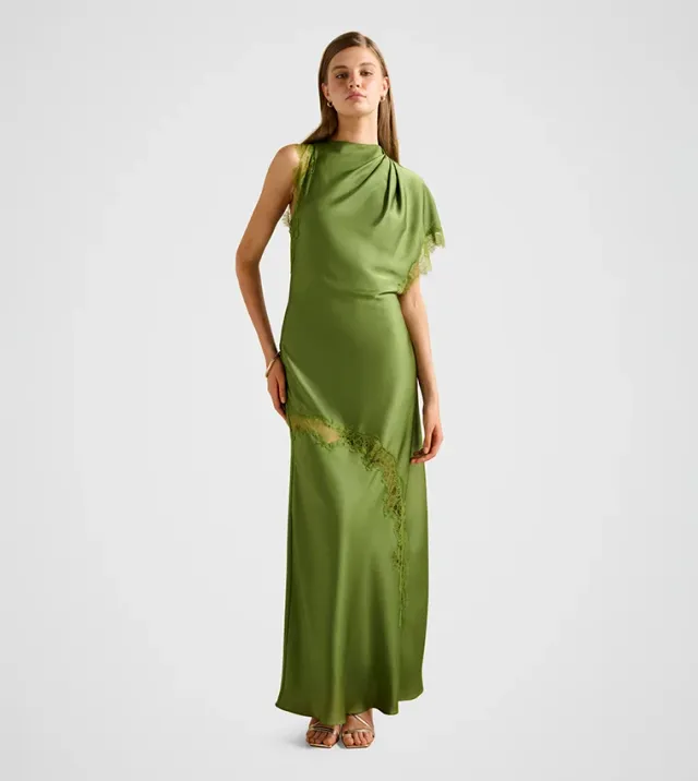 Kody Satin Lace Asym Dress