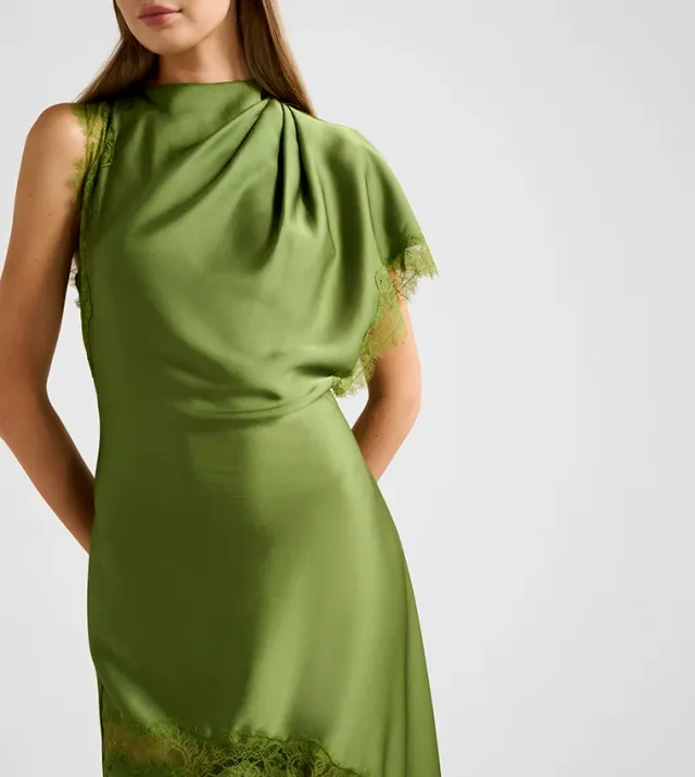 Kody Satin Lace Asym Dress – صورة 4